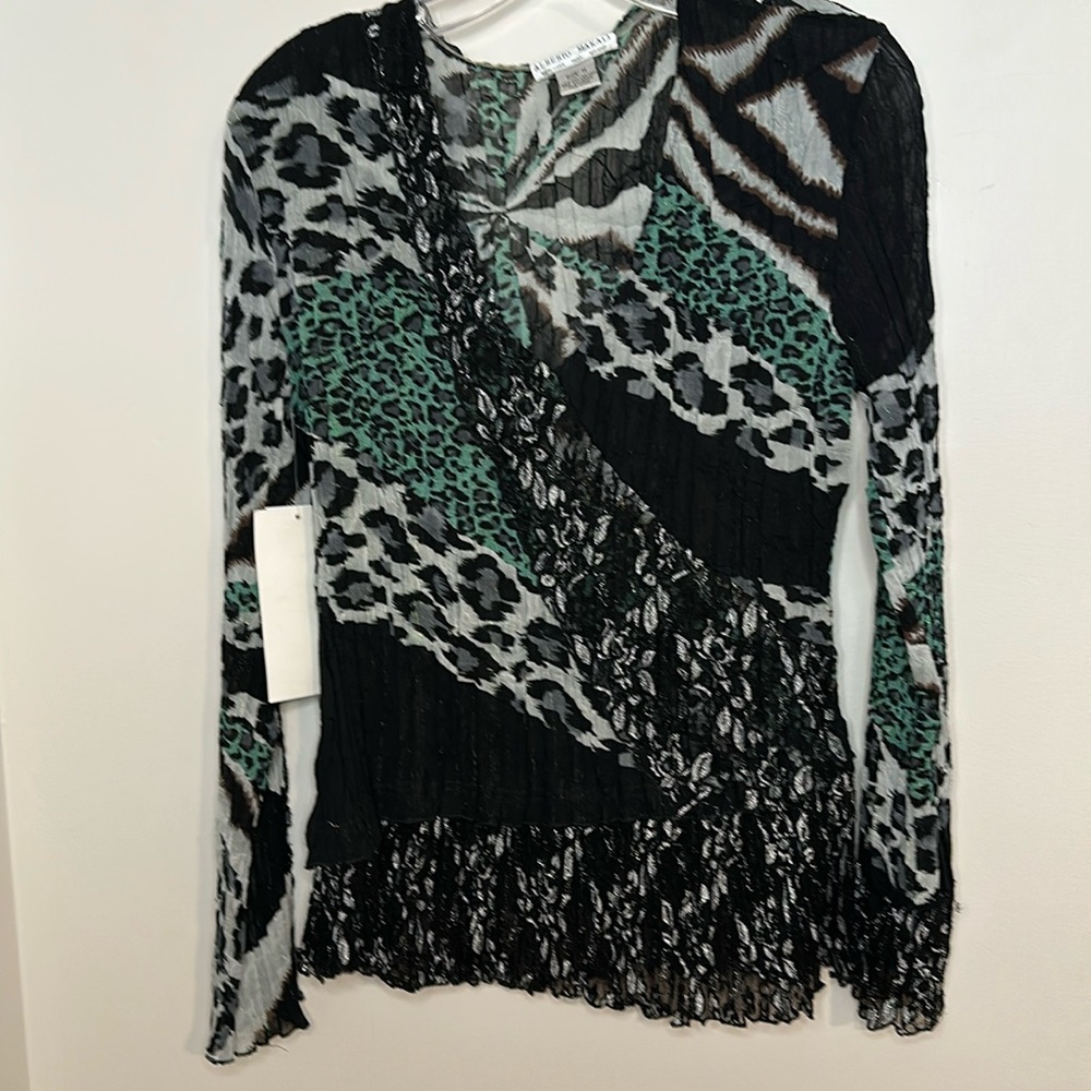 Alberto Malaki sheer long sleeve shirt M